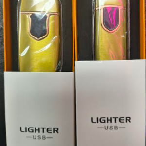 Rechargeable Windproof Fingerprint Electronic Lighter Gold Bar